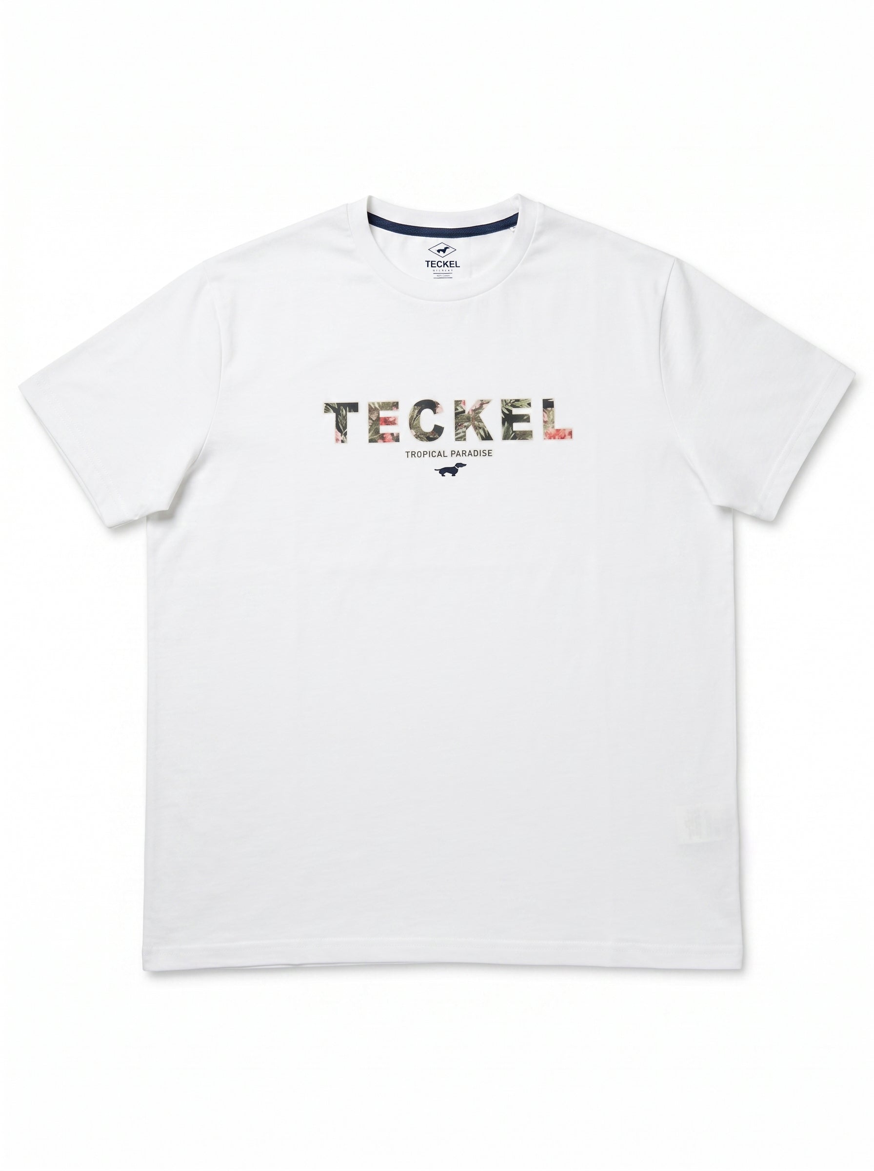 Gilbert Teckel,Tropical Paradise Graphic Cotton T-Shirt – White