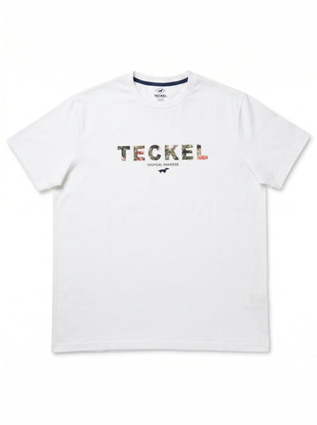 Gilbert Teckel,Tropical Paradise Graphic Cotton T-Shirt – White