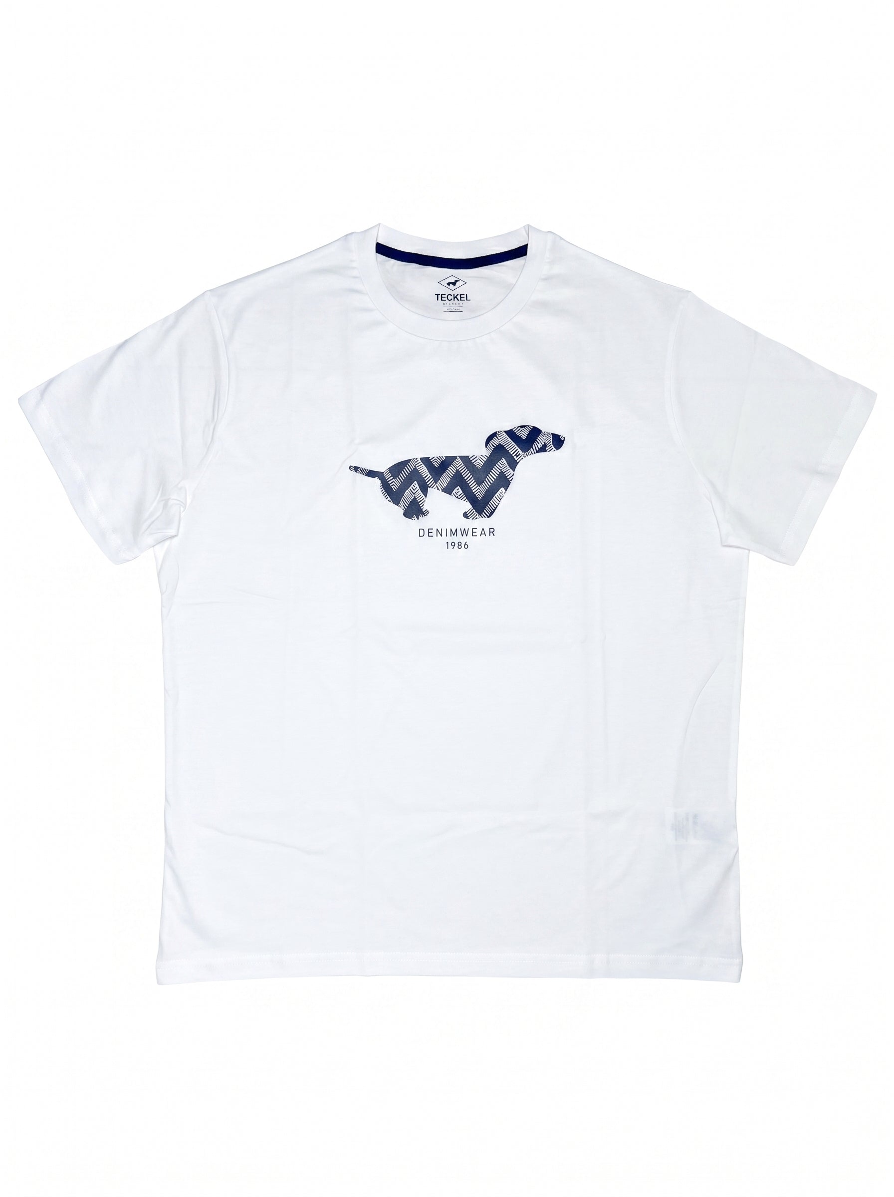 Gilbert Teckel, Denimwear Graphic Cotton T-Shirt – White