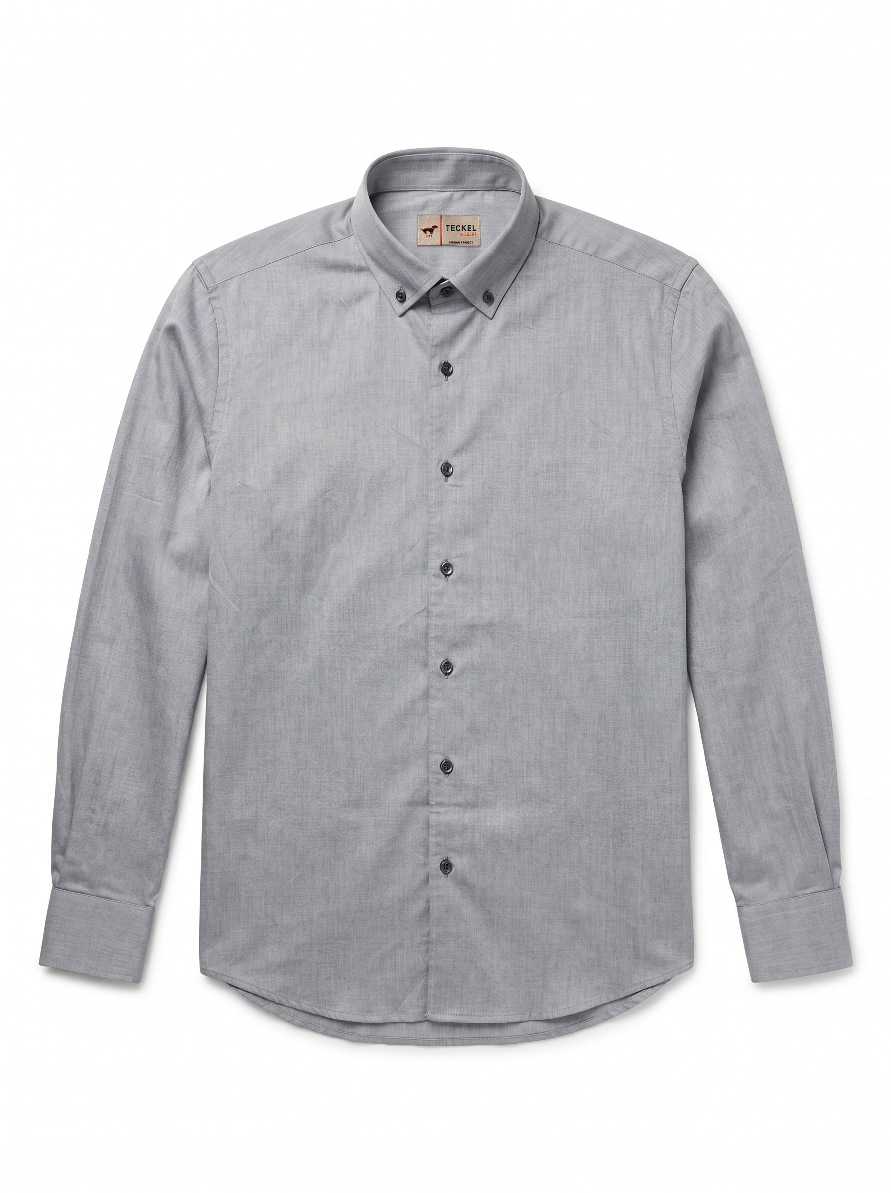 Gilbert Teckel, Tailored Smart-Casual Shirt in Steel Grey