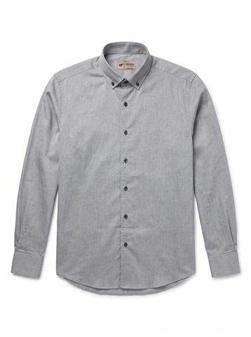 Gilbert Teckel, Tailored Smart-Casual Shirt in Steel Grey