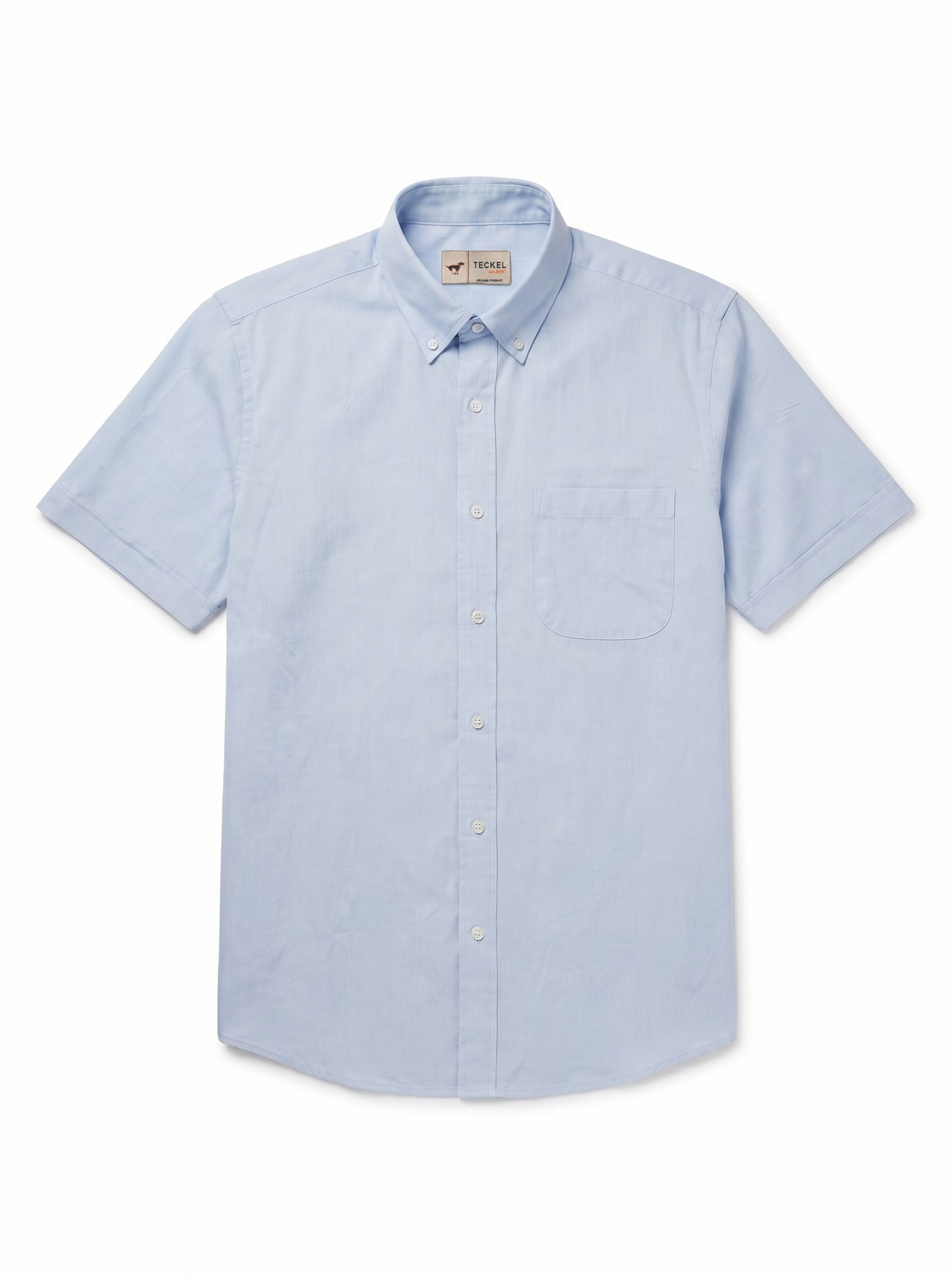 Gilbert Teckel, Classic Short Sleeve Cotton Shirt – Light Blue