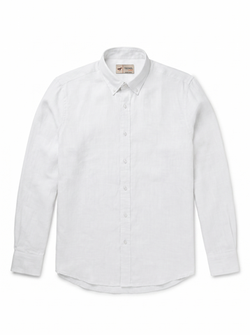 Gilbert Teckel, White Linen Shirt – Modern Fit