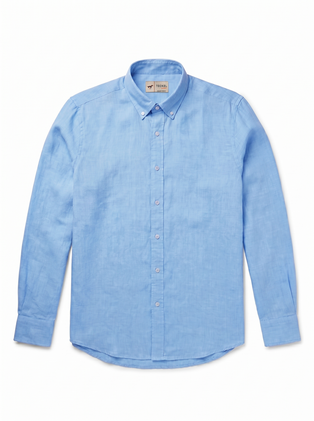 Gilbert Teckel, Sky Blue Linen Button-Down Shirt
