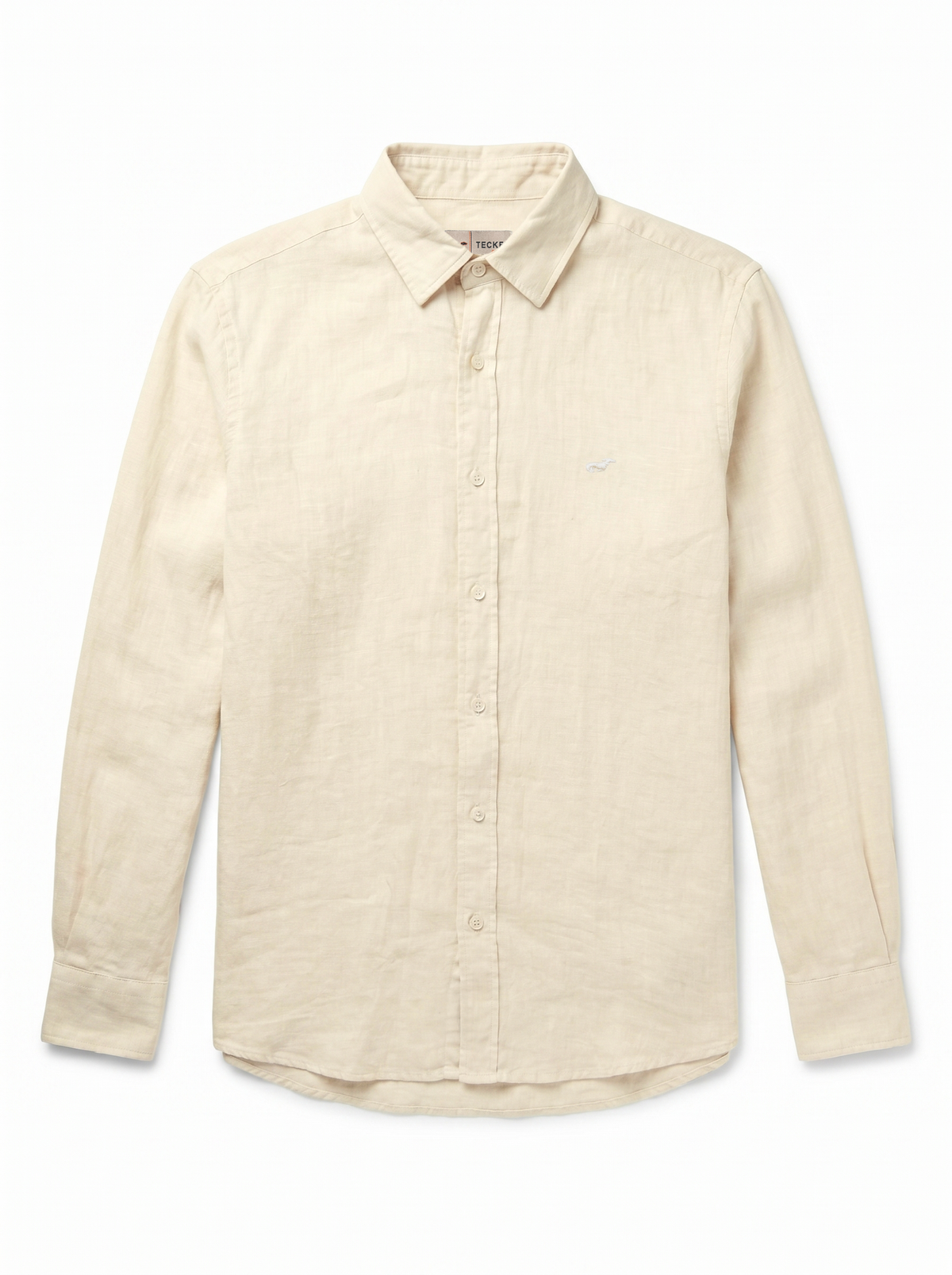 Gilbert Teckel, Tailored Linen Long-Sleeve Shirt – Beige / Cream