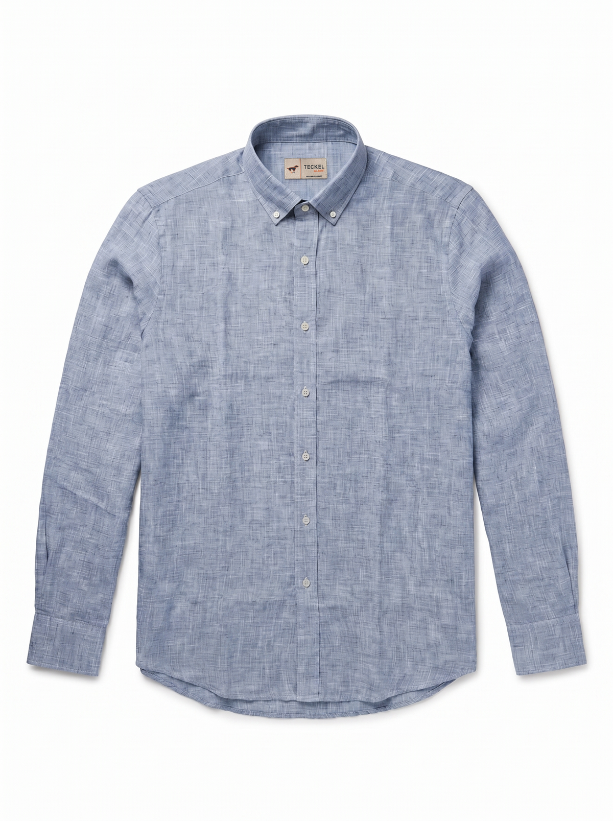 Gilbert Teckel, Premium Linen Long-Sleeve Shirt – Chambray Blue