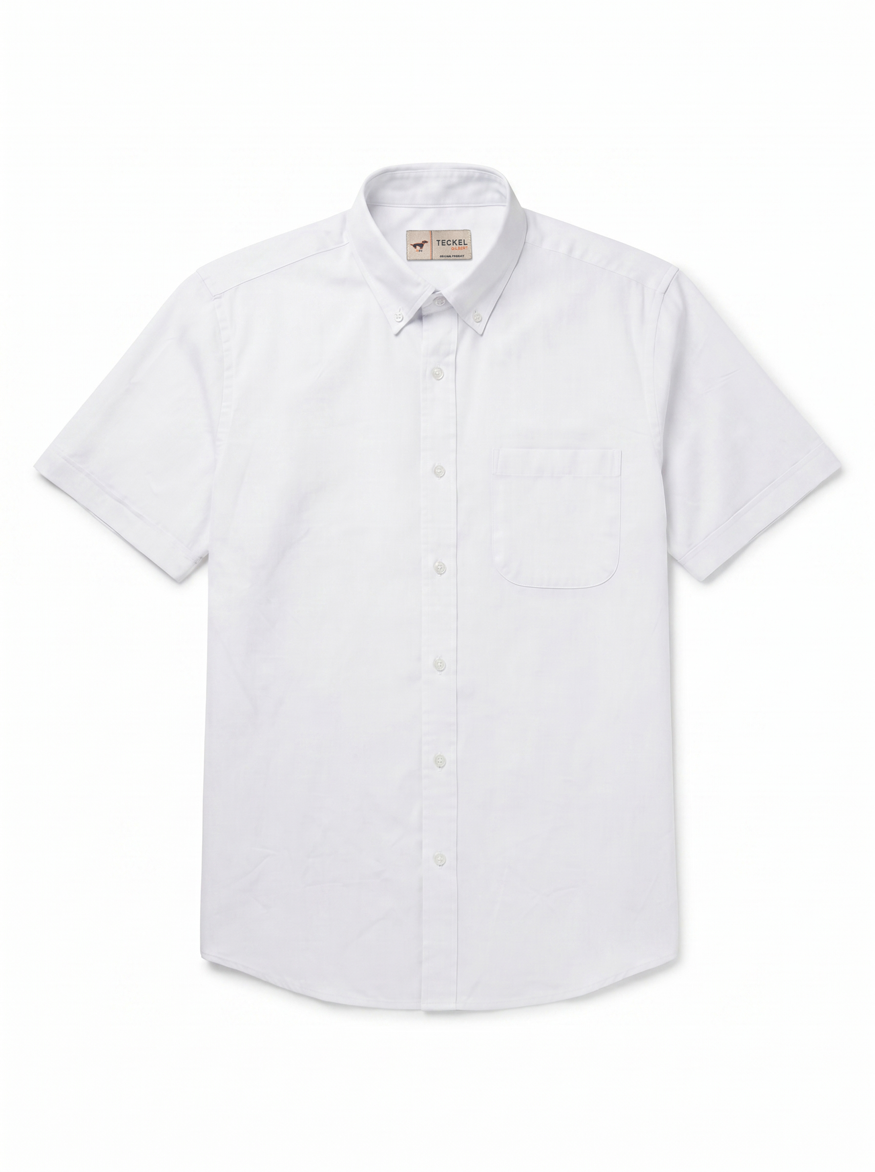 Gilbert Teckel, Classic Short Sleeve Cotton Shirt – White