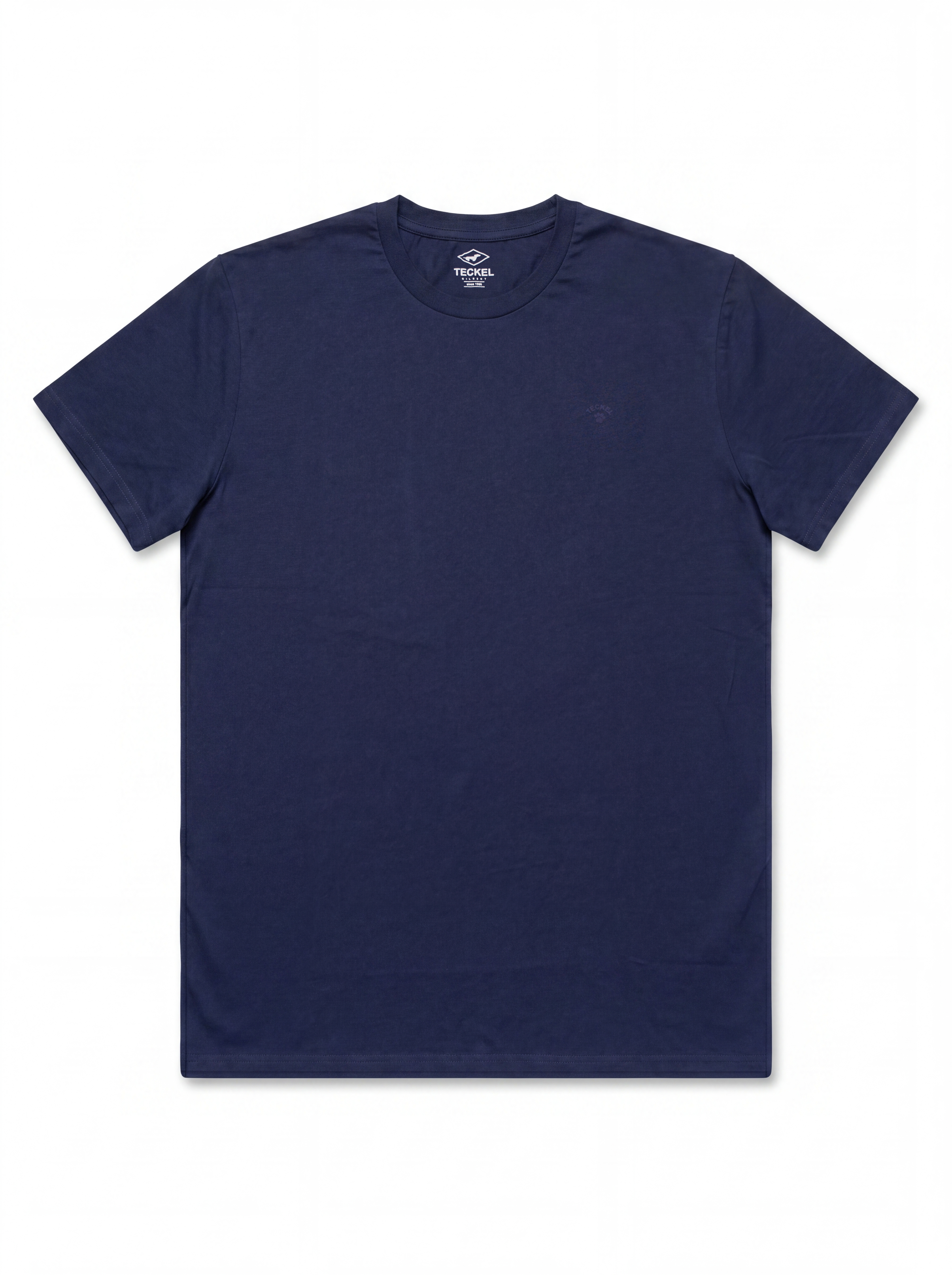 Gilbert Teckel, Navy Crew Neck T-Shirt.
