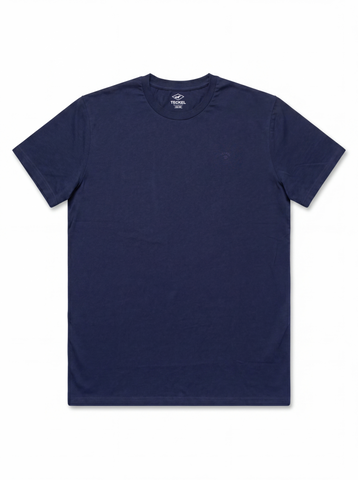 Gilbert Teckel, Navy Crew Neck T-Shirt.