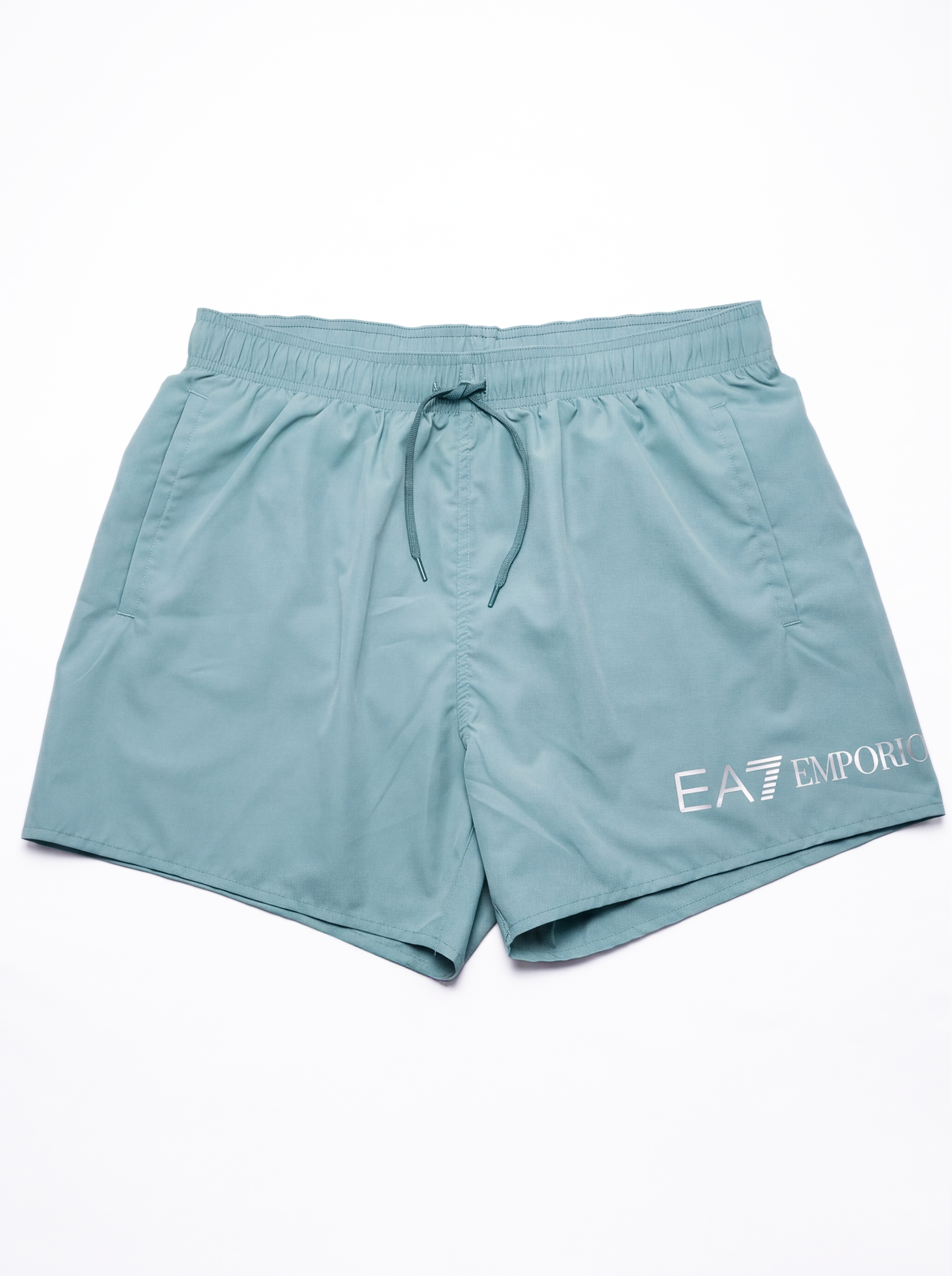 Emoprio Armani, Sage Green Swim Trunks with Logo