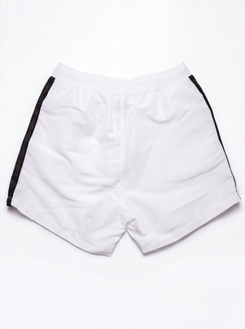 Emporio Armani, Tape Detail Swim Shorts - White