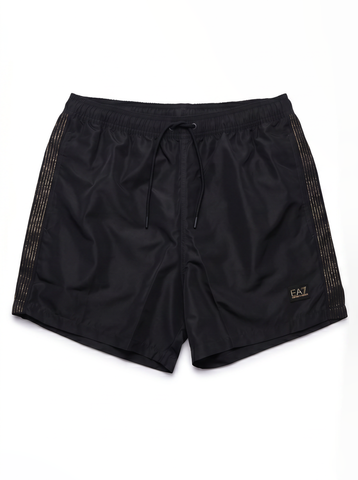 Emporio Armani, Tape Detail Swim Shorts - Black