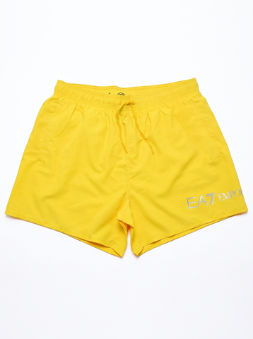 Emoprio Armani, Yellow Swim Trunks With Logo