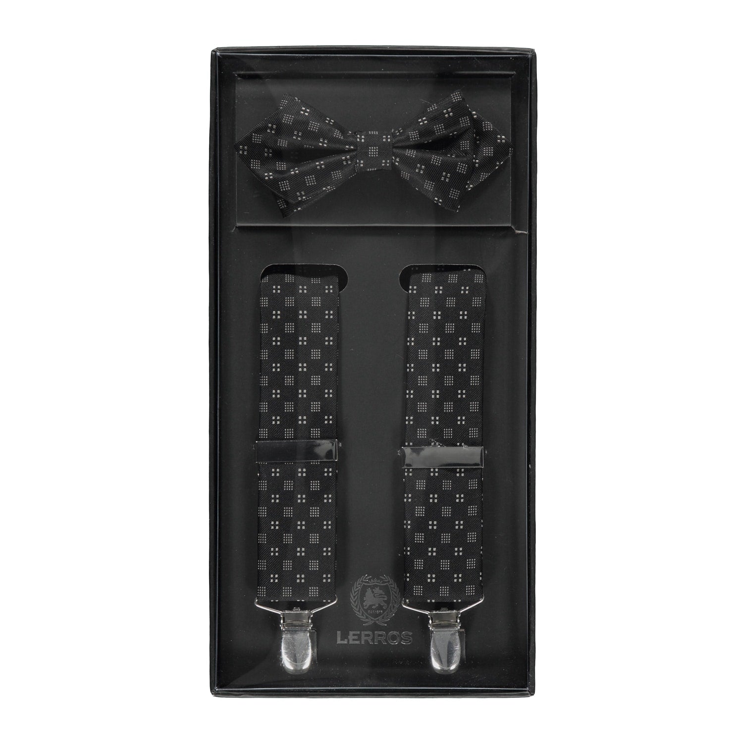 Lerros, Grey  Elastic Suspenders With Bow-tie