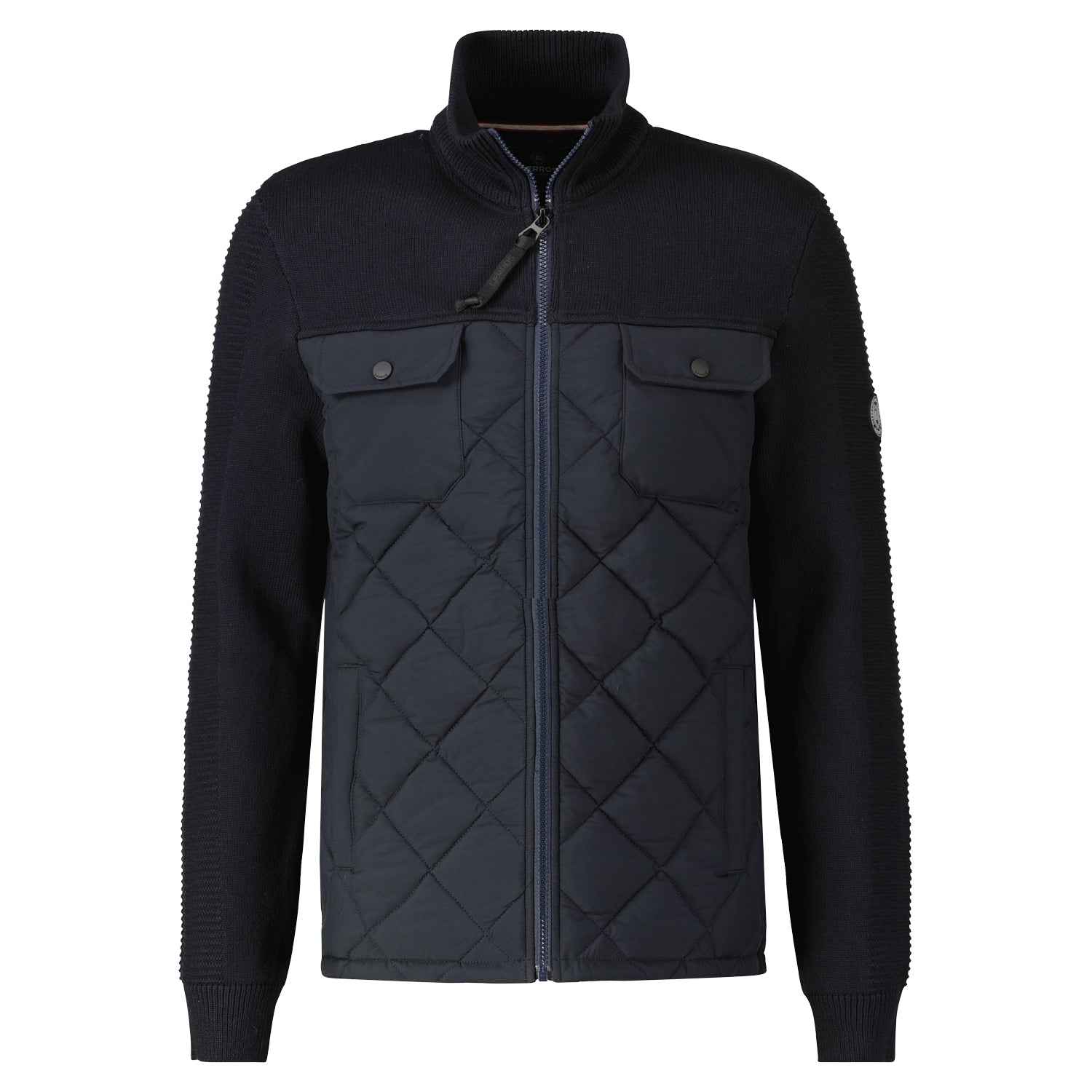 Lerros, Navy Cardigan In A Mix Material