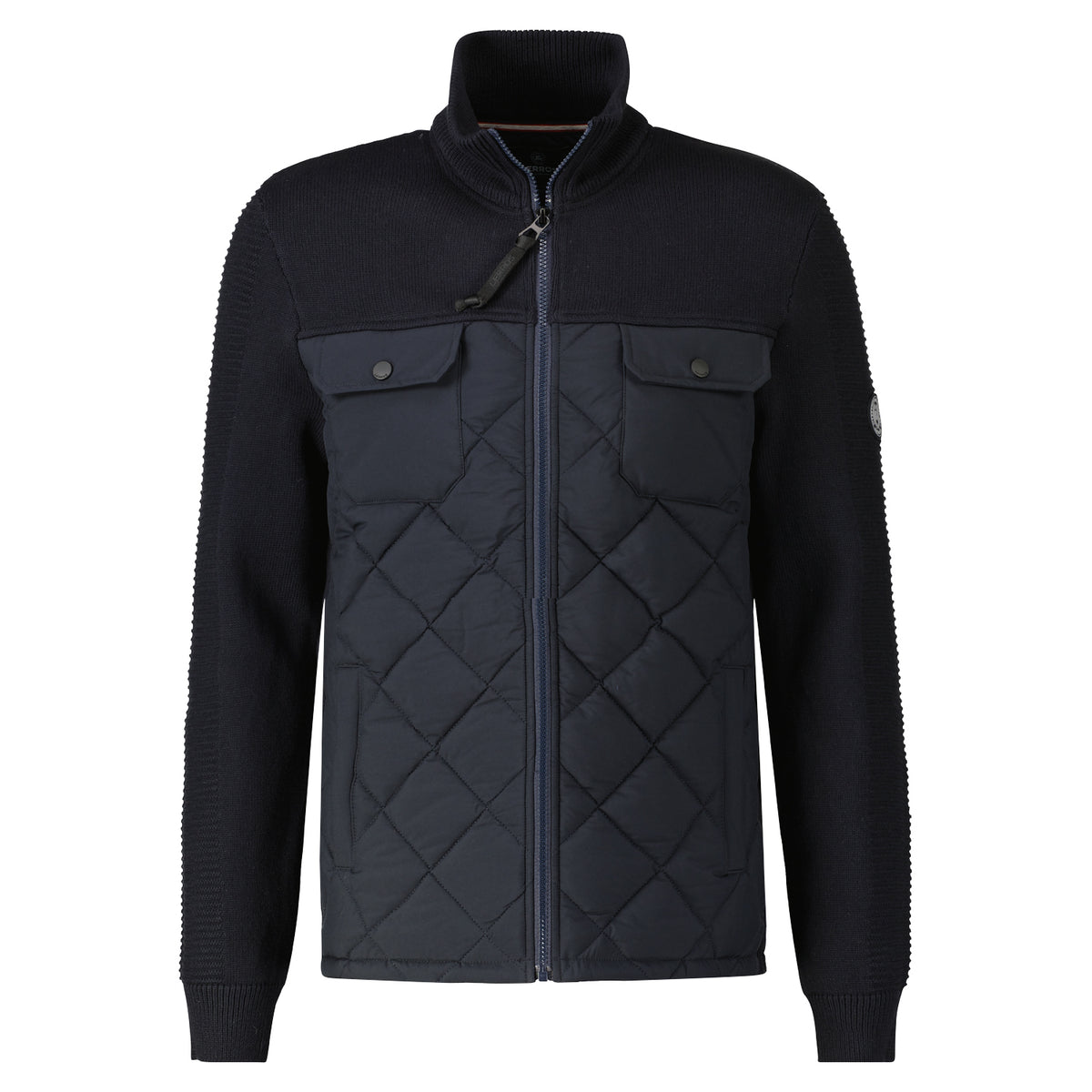 Lerros, Navy Cardigan In A Mix Material