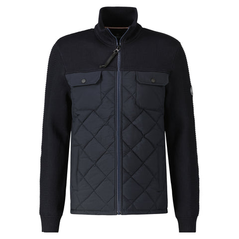 Lerros, Navy Cardigan In A Mix Material
