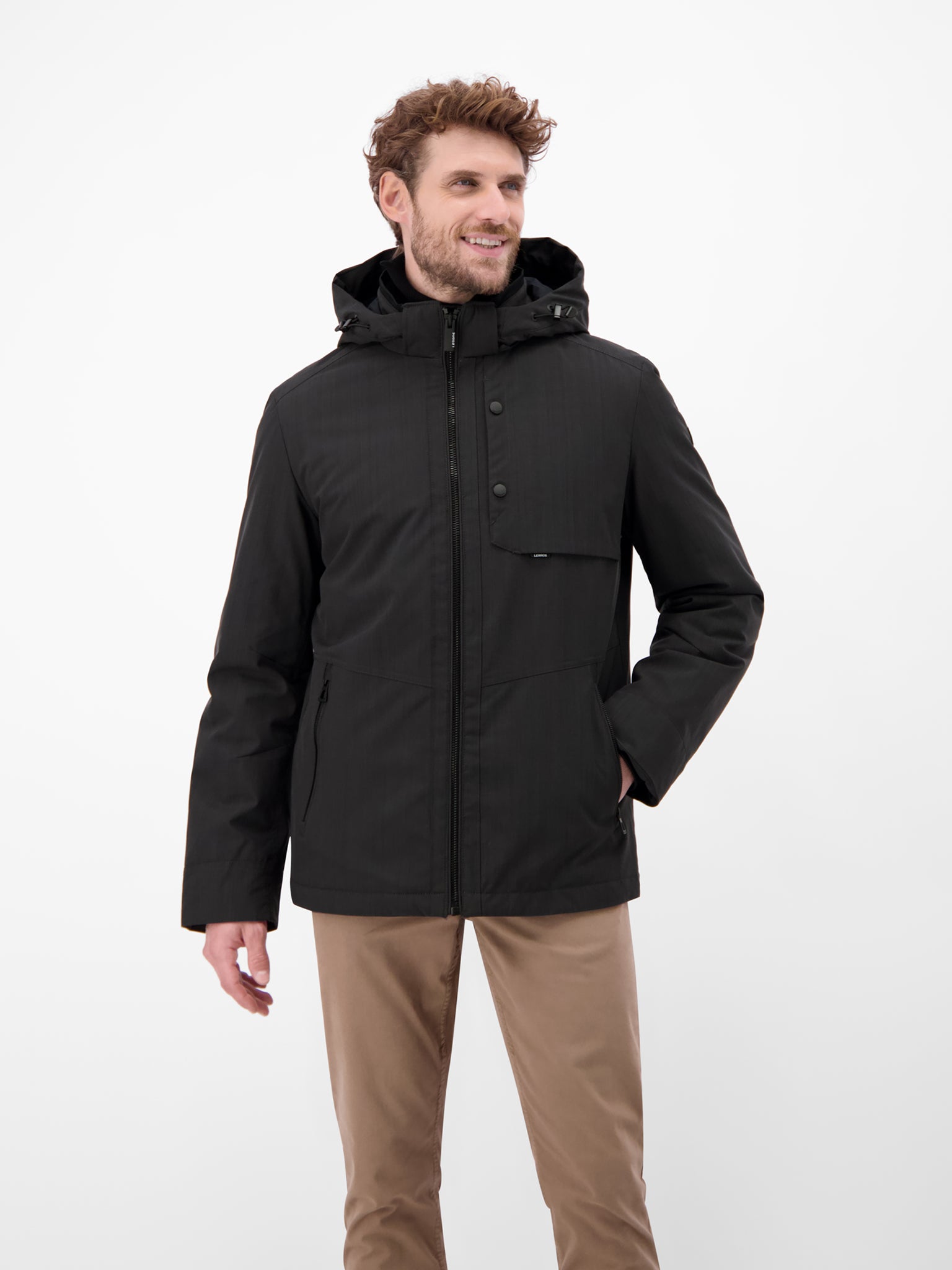 Lerros, Black Blouson In Structured Look