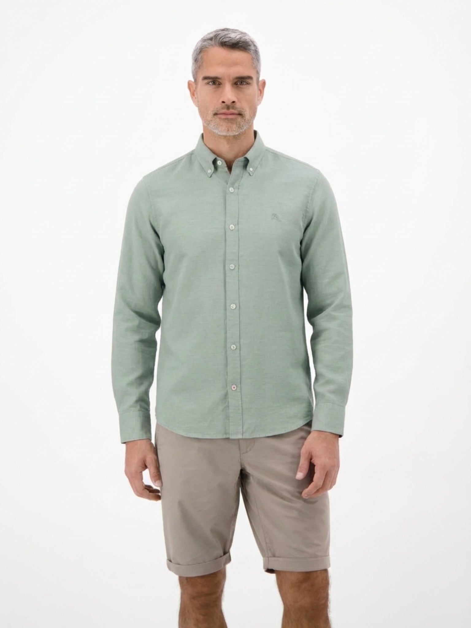 Lerros, Mixed Cotton-Linen Blend Mint Shirt