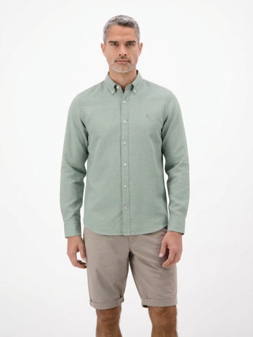 Lerros, Mixed Cotton-Linen Blend Mint Shirt