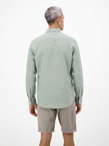 Lerros, Mixed Cotton-Linen Blend Mint Shirt