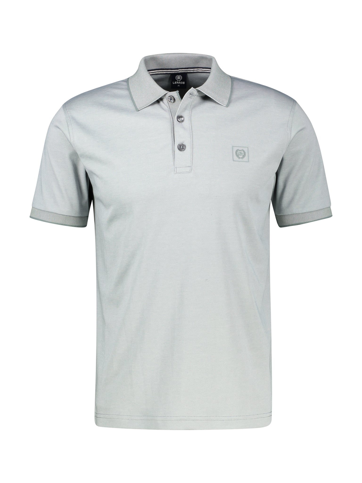 Lerros, Solid-Color Grey Polo Shirt in Piqué Quality