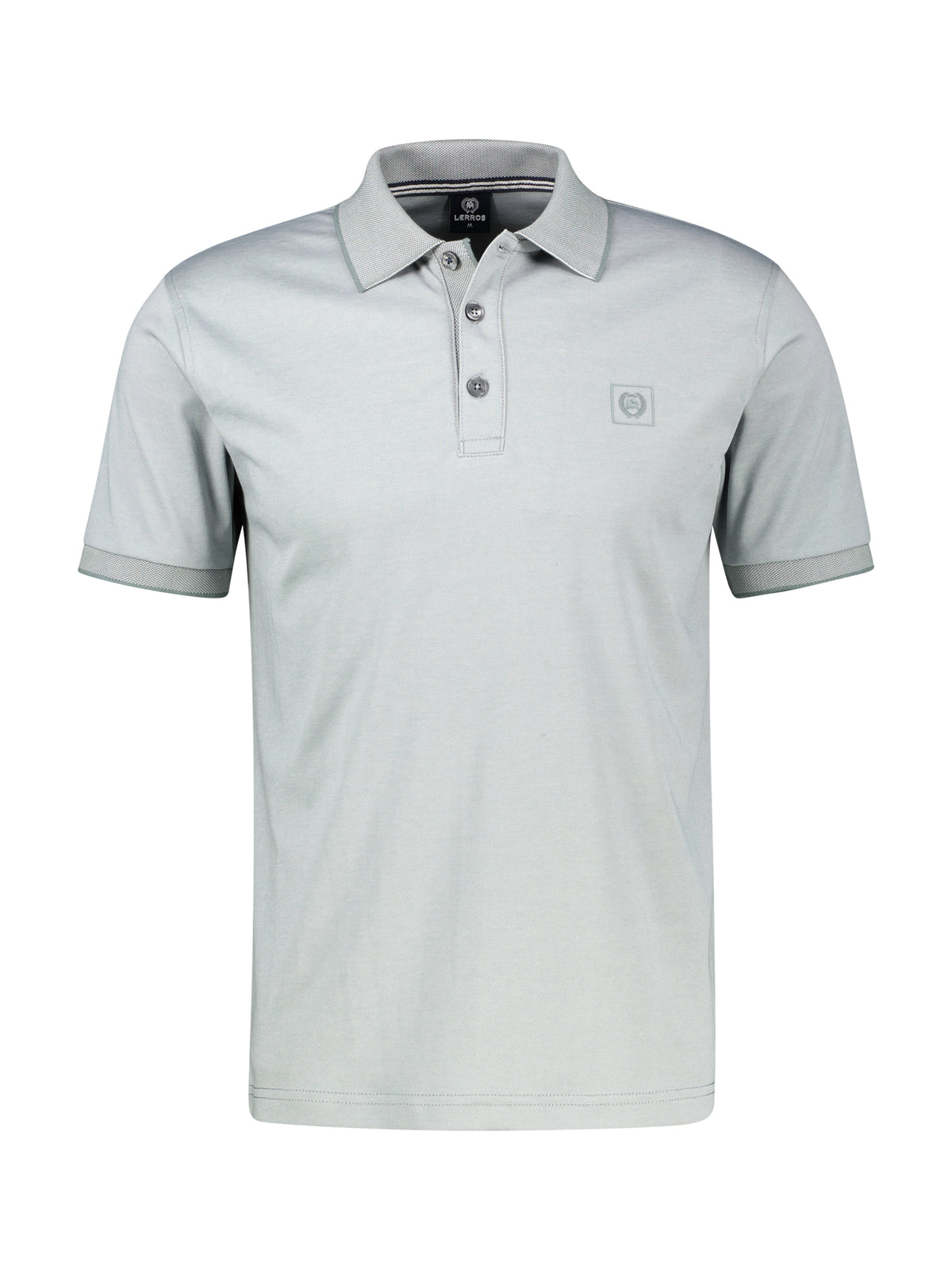 Lerros, Solid-Color Grey Polo Shirt in Piqué Quality