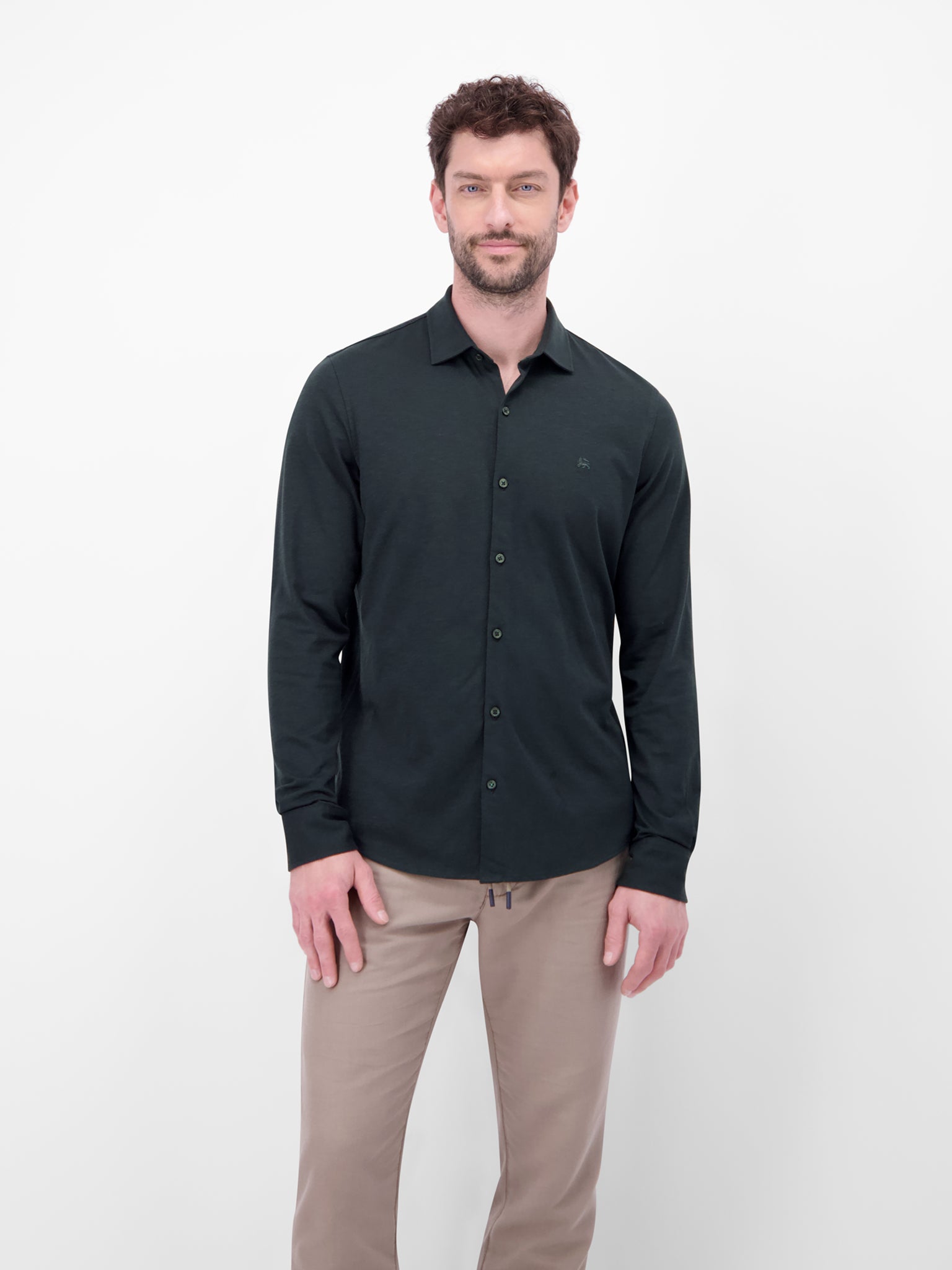 Lerros, Navy Long-Sleeved Shirt In Jersey Quality
