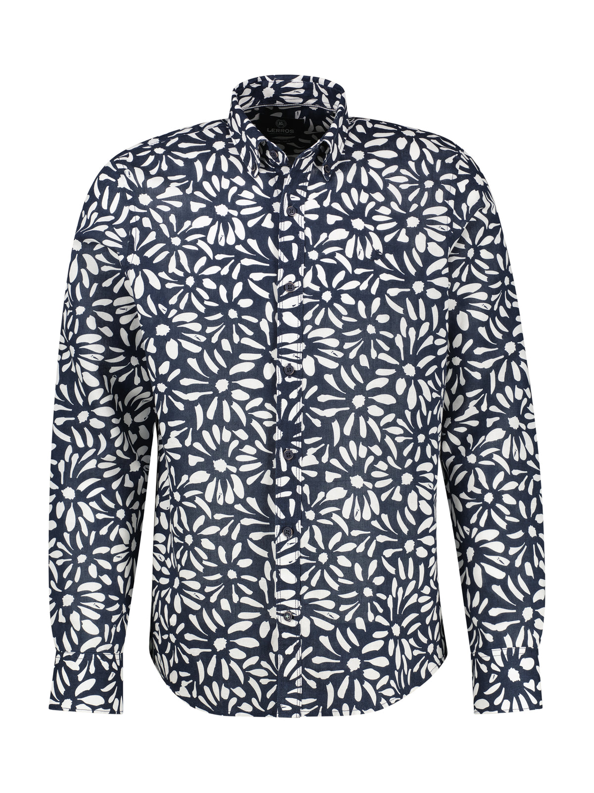 Lerros, Long-sleeved shirt with floral print made of blended fabric