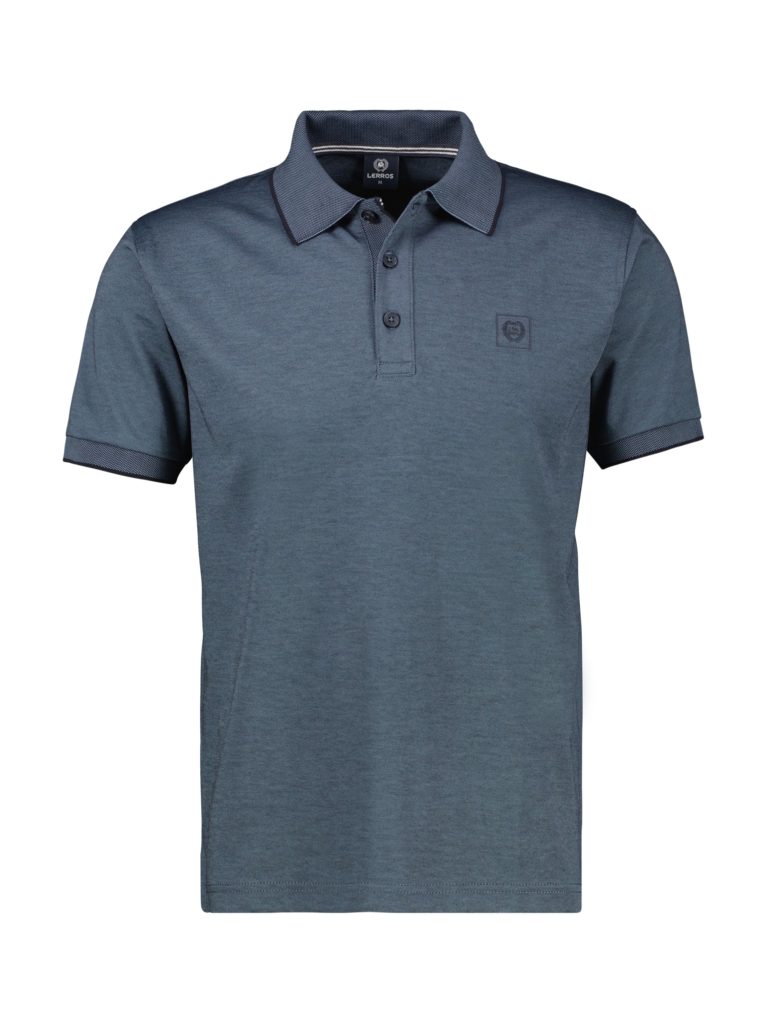 Lerros, Solid-Color Navy Polo Shirt in Piqué Quality