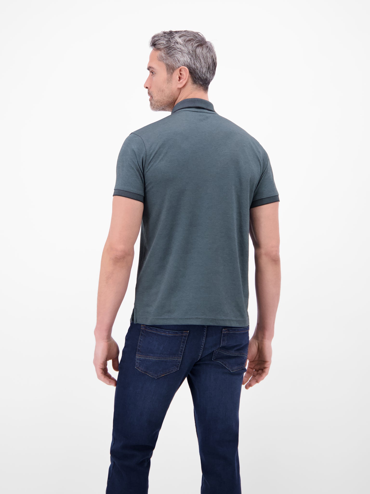 Lerros, Solid-Color Navy Polo Shirt in Piqué Quality