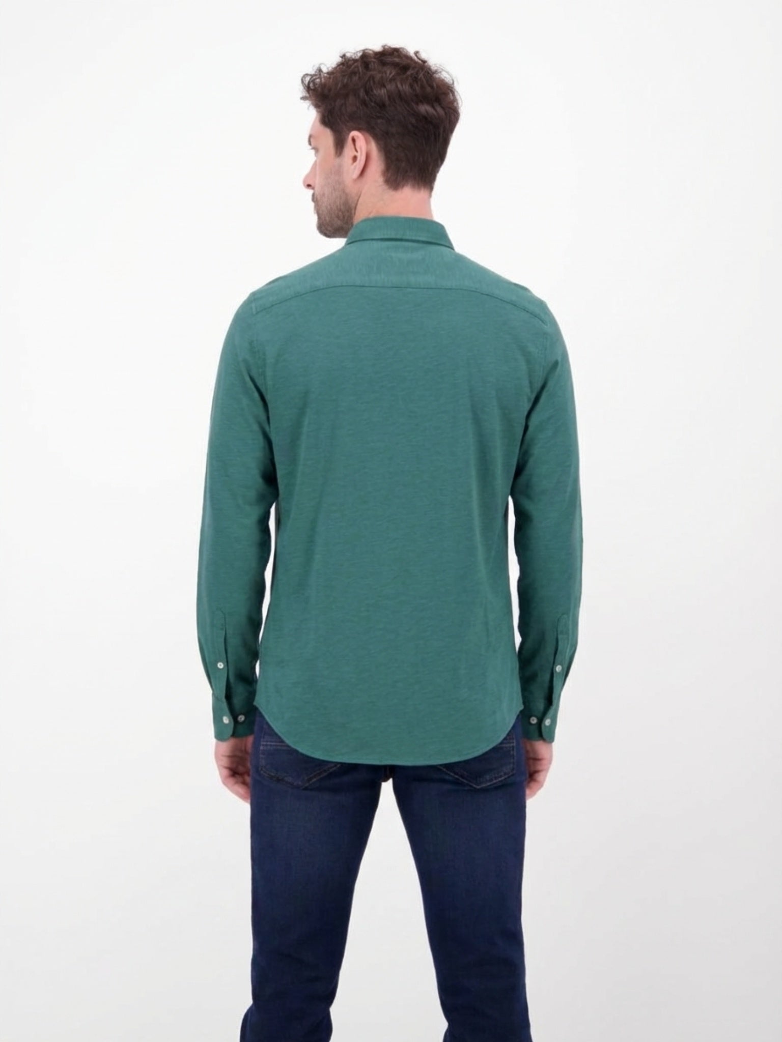 Lerros, Soft Teal Long-Sleeved Shirt In Jersey Quality