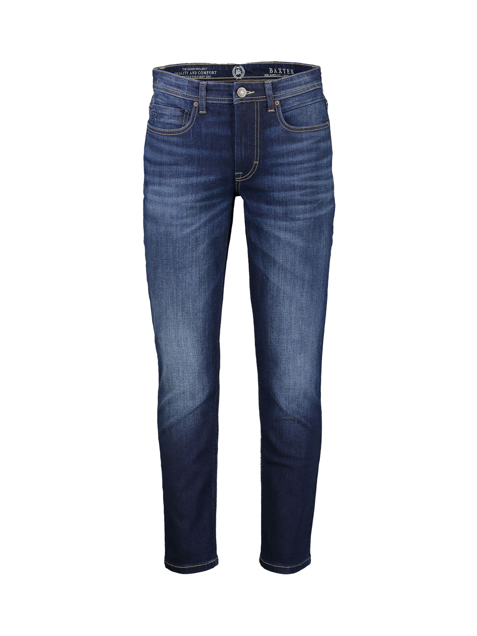 Lerros, Baxter 5-Pocket Denim In A Used Look, Relaxed Fit, Blue