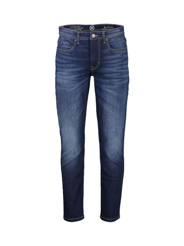Lerros, Baxter 5-Pocket Denim In A Used Look, Relaxed Fit, Blue