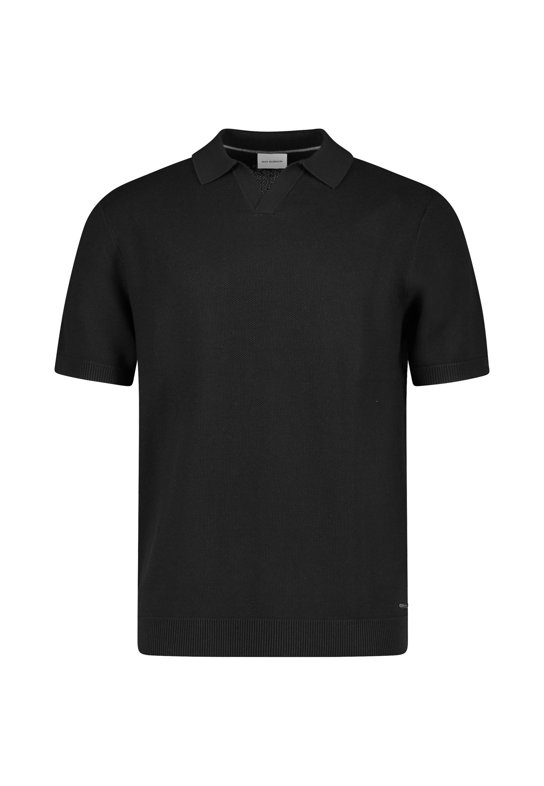 Roy Robson, Knitted Polo Shirt – Black