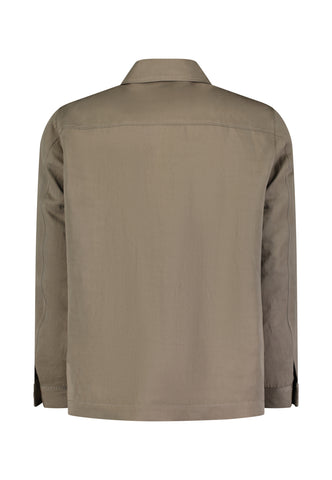 Roy Robson, Linen-Blend Utility Over Shirt – Stone Taupe