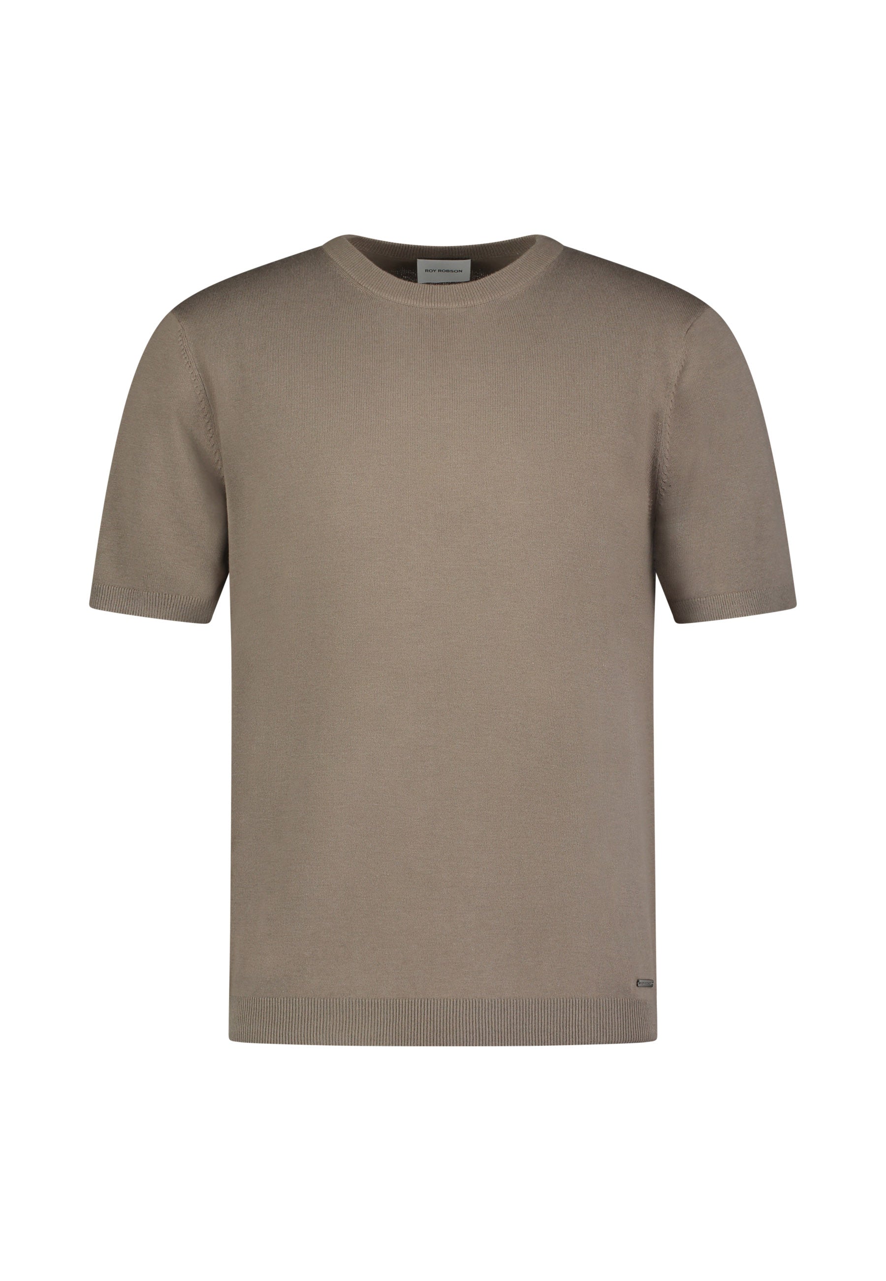 Roy Robson, Fine-Knit Short-Sleeve Sweater - Light Brown