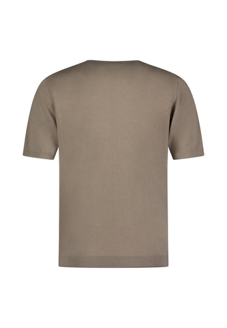 Roy Robson, Fine-Knit Short-Sleeve Sweater - Light Brown