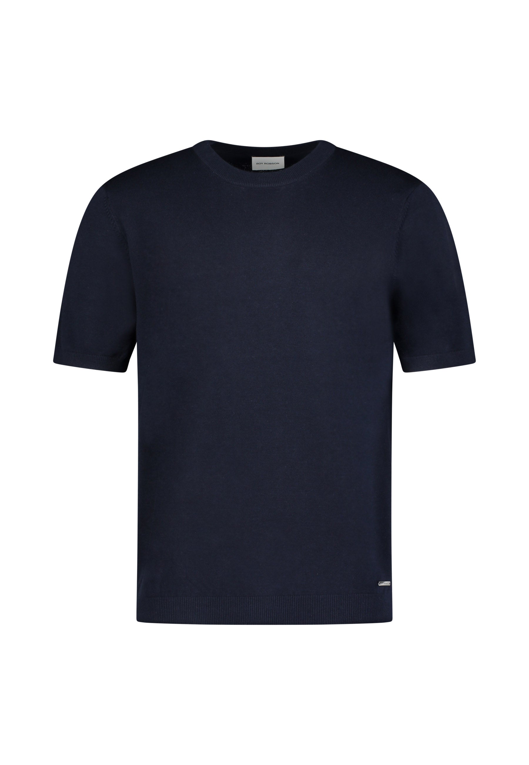 Roy Robson, Fine-Knit Short-Sleeve Sweater - Dark Blue