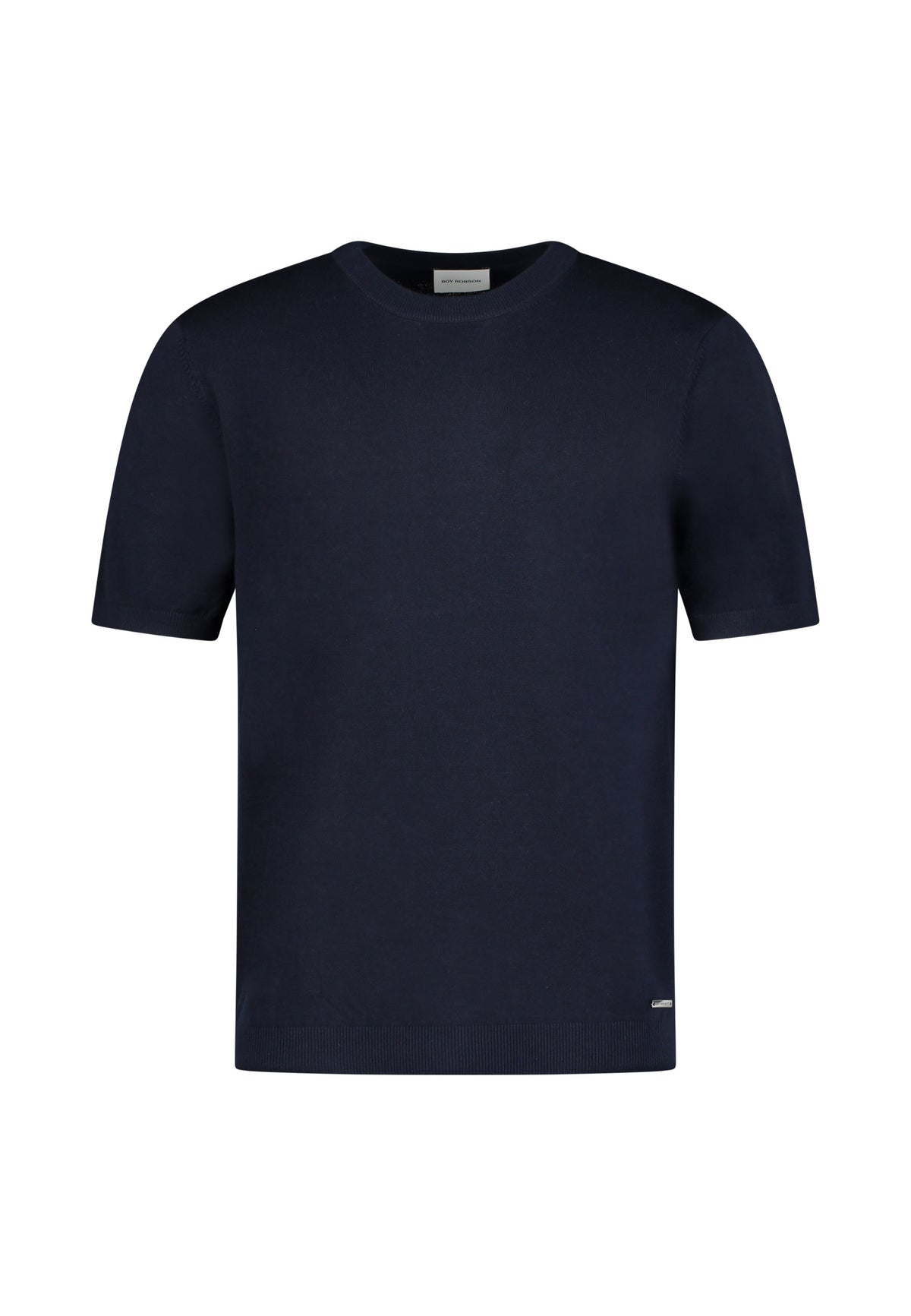 Roy Robson, Fine-Knit Short-Sleeve Sweater - Dark Blue
