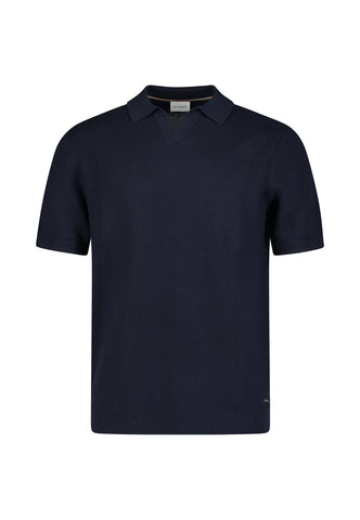 Roy Robson, Knitted Polo Shirt – Dark Blue