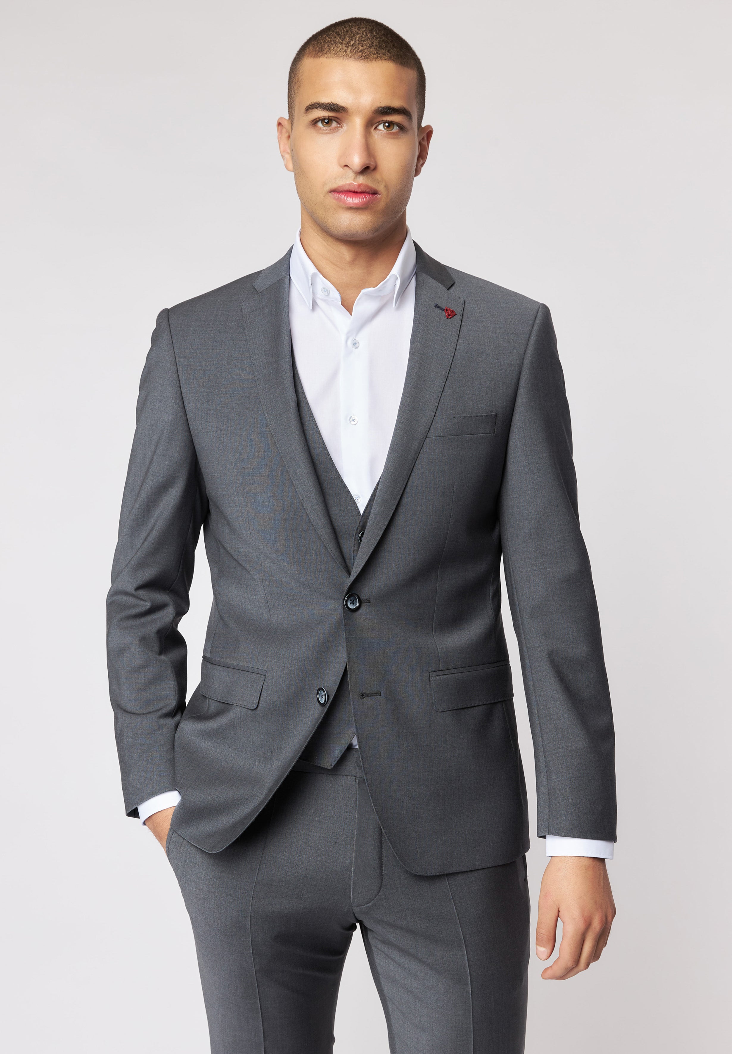Roy Robson, Slim-Fit Two-Piece Suit in Charcoal Grey