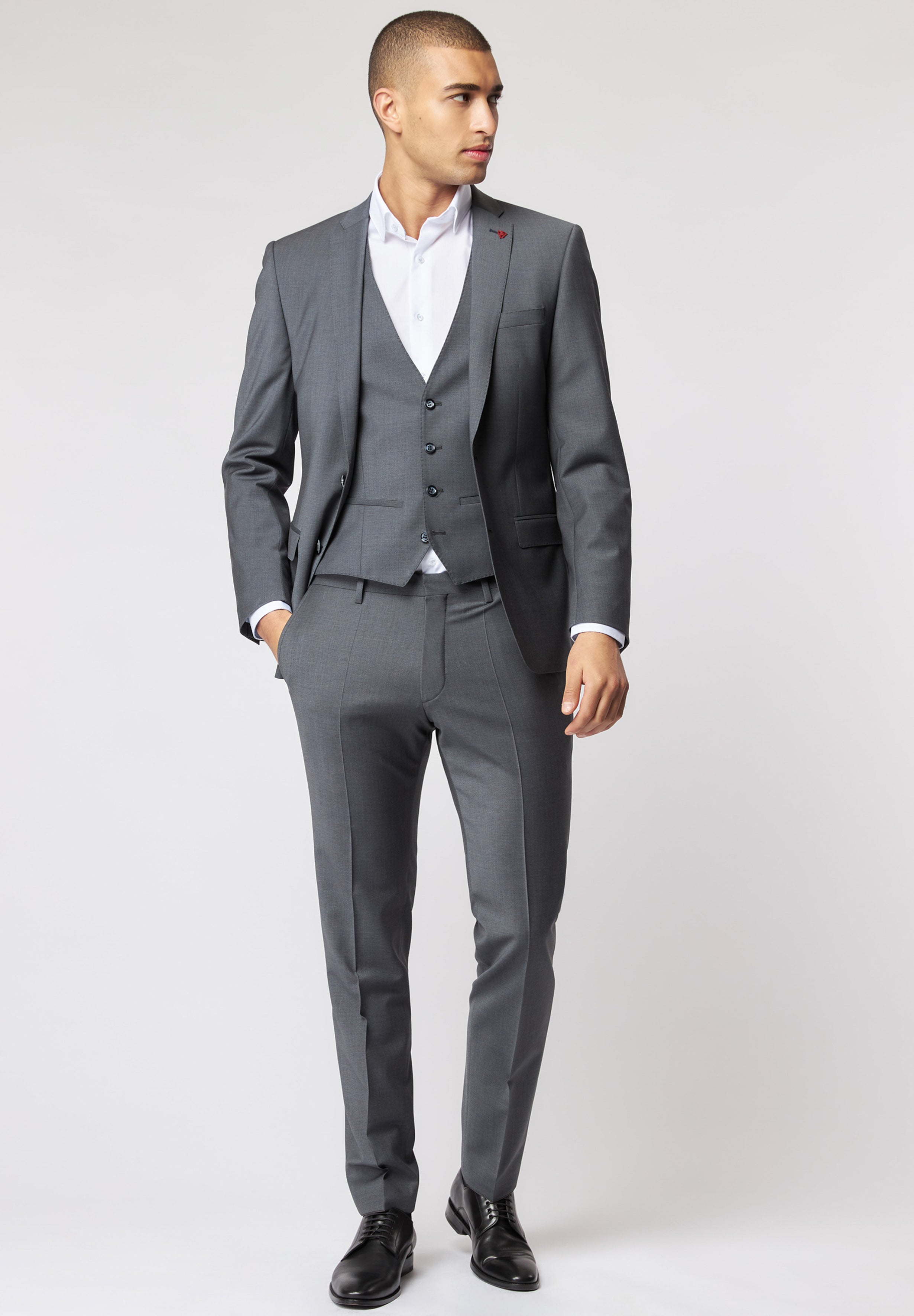 Roy Robson, Slim-Fit Two-Piece Suit in Charcoal Grey