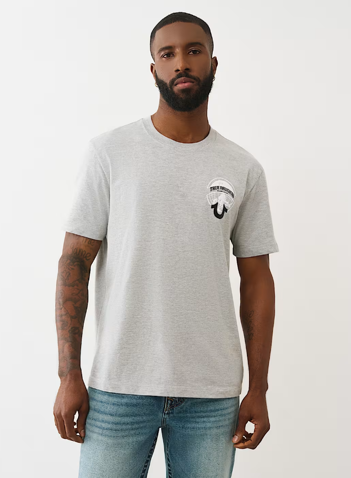 True Religion, Globe Logo Grey Tee