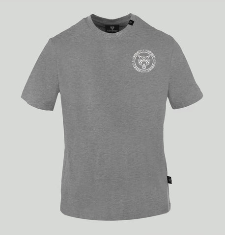 Plein Sport, Basic Grey T-Shirt With A Small Tiger Logo