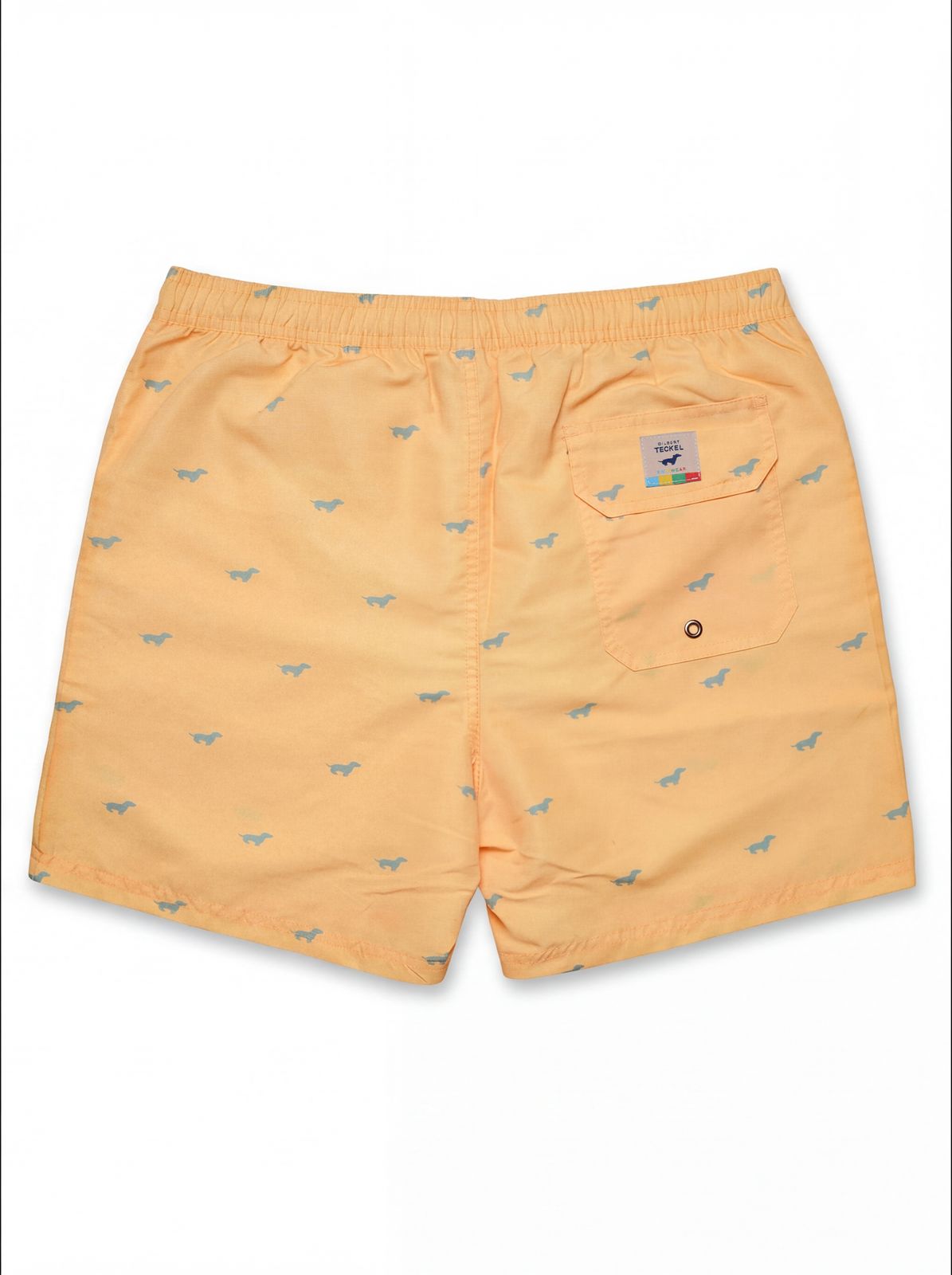 Gilbert Teckel, Signature Dachshund Print Yellow SwimShorts