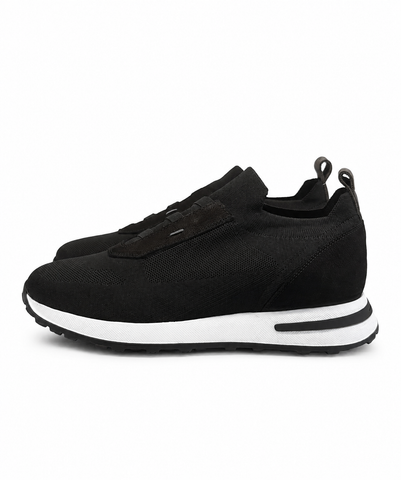 Pedro, Slip-On Knit Sneakers –Black