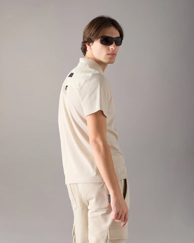 Moose Knuckles, Beige Technical Zip Polo Shirt