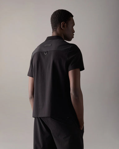 Moose Knuckles, Black Technical Zip Polo Shirt