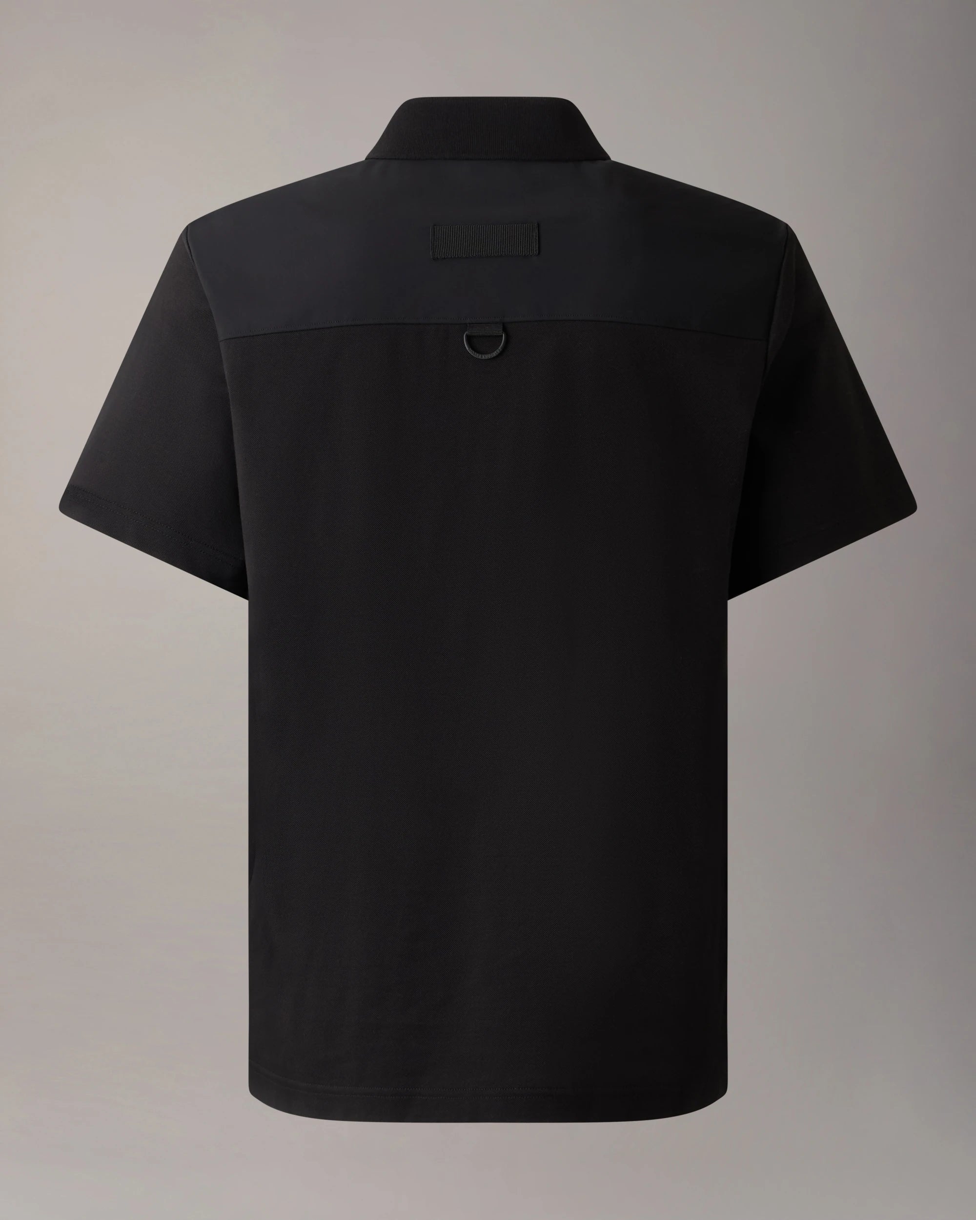 Moose Knuckles, Black Technical Zip Polo Shirt